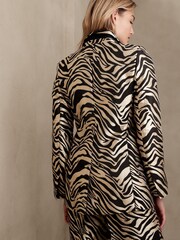 Banana Republic Zebra Print Eclat Brocade Blazer - Image 3 of 7