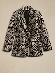 Banana Republic Zebra Print Eclat Brocade Blazer - Image 6 of 7