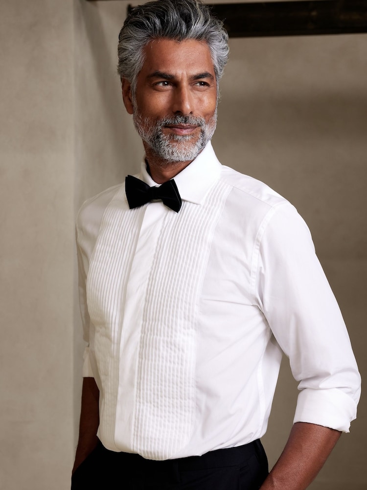 Banana Republic White Sutton Tuxedo Shirt - Image 1 of 4