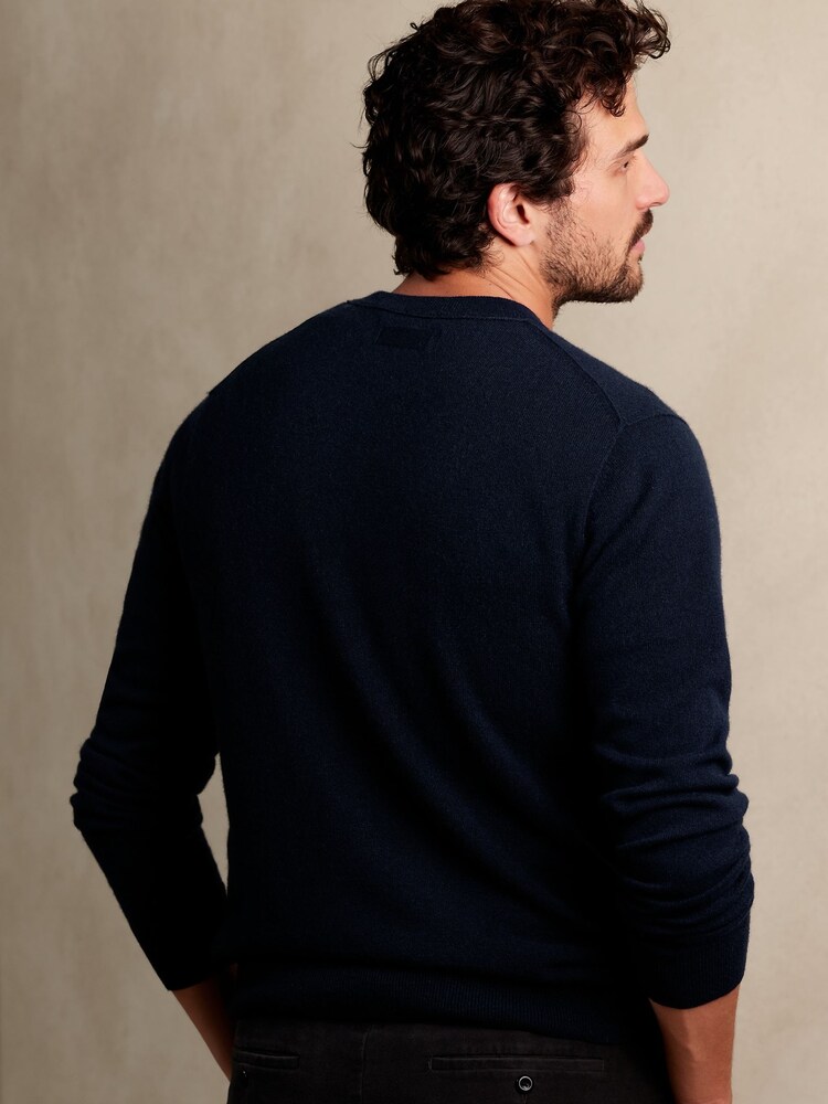 Banana Republic Navy Blue Sarno Cashmere Crew-Neck Jumper - Image 2 of 5 Banana Republic Navy Blue Sarno Cashmere Crew-Neck Jumper - Image 2 of 5