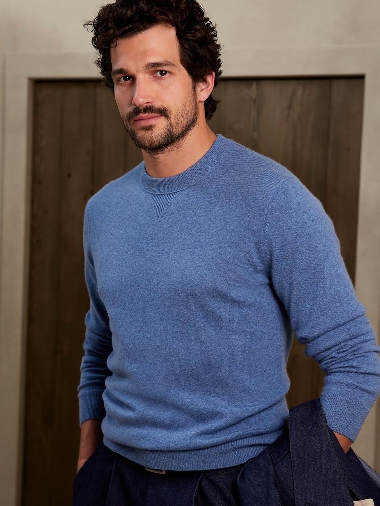 Banana Republic Blue Sarno Cashmere Crew-Neck Jumper - Image 1 of 1