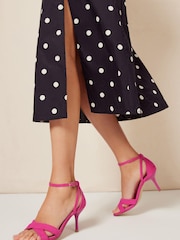 Friends Like These Pink Wide FIt Low Cross Over Strap Sandal Heels - Image 1 of 4