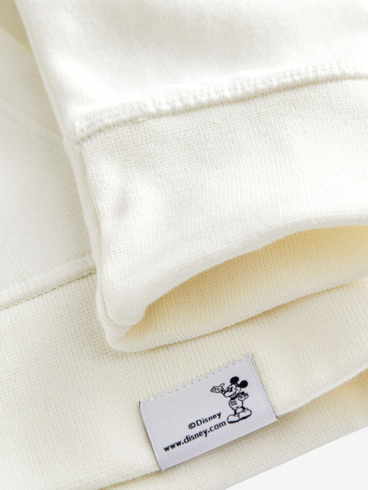 Gap White and Gold Metallic Disney Mickey Mouse Graphic Hoodie - Image 4 of 4