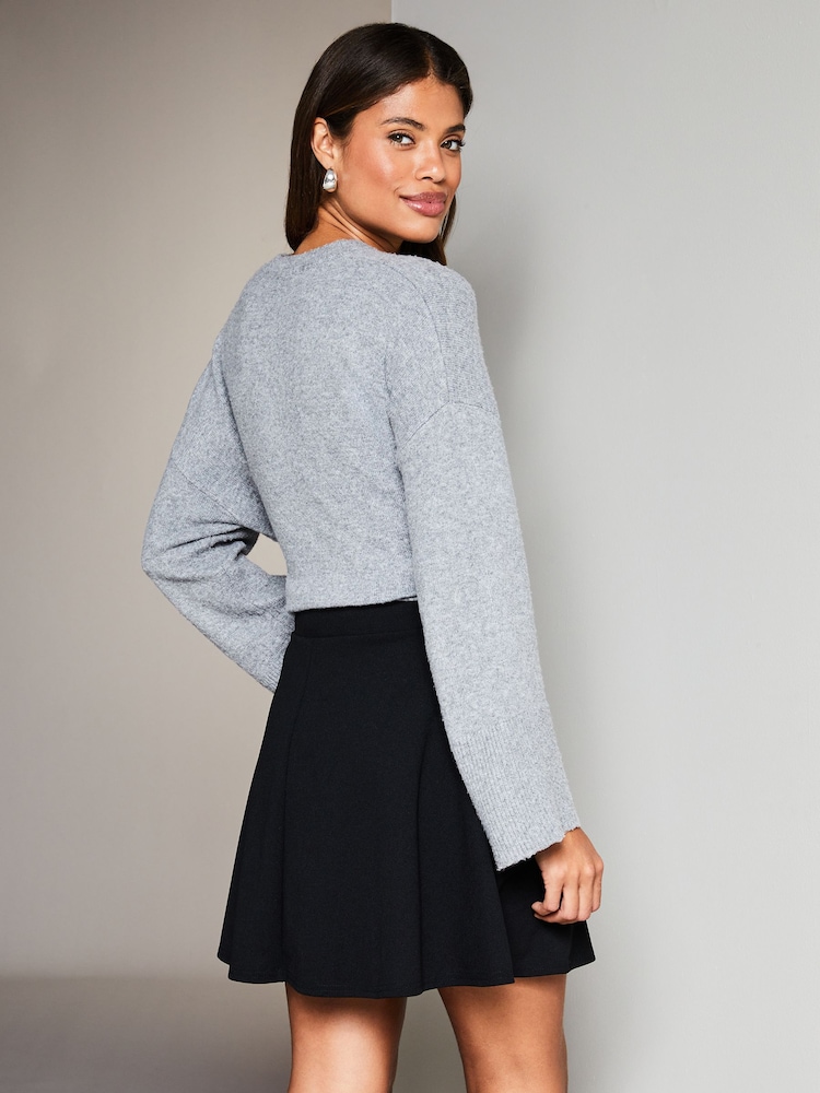 Lipsy Black Petite Flippy Mini Skater Skirt - Image 2 of 4 Lipsy Black Petite Flippy Mini Skater Skirt - Image 2 of 4