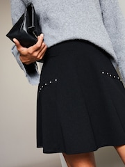 Lipsy Black Petite Flippy Mini Skater Skirt - Image 4 of 4
