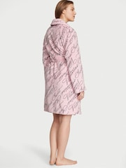 Victoria's Secret Pretty Blossom Pink Logo Cosy Short Dressing Gown - Image 2 of 3