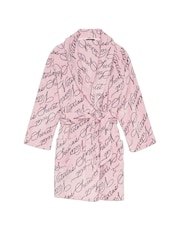 Victoria's Secret Pretty Blossom Pink Logo Cosy Short Dressing Gown - Image 3 of 3