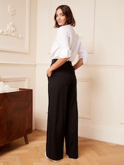 Love & Roses Black Jersey Wide Leg Trousers - Image 3 of 4