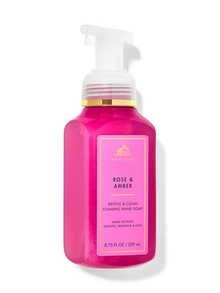 Bath & Body Works Rose and Amber Gentle and Clean Foaming Hand Soap 8.75 fl oz / 259 mL - Image 1 of 1 Bath & Body Works Rose and Amber Gentle and Clean Foaming Hand Soap 8.75 fl oz / 259 mL - Image 1 of 1