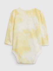 Gap Yellow Tie Dye Tie Dye Logo Long Sleeve Baby Bodysuit - Image 2 of 3