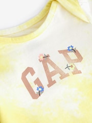 Gap Yellow Tie Dye Tie Dye Logo Long Sleeve Baby Bodysuit - Image 3 of 3