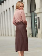 Lipsy Pink Satin Button Through Shirt - Image 2 of 4