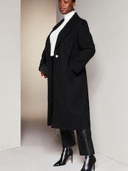 Lipsy Black Curve Single Button Long Tailored Coat - Image 1 of 4