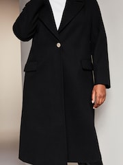 Lipsy Black Curve Single Button Long Tailored Coat - Image 4 of 4