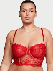 Victoria's Secret Lipstick Red Strapless Archive Lace Bra - Image 1 of 4