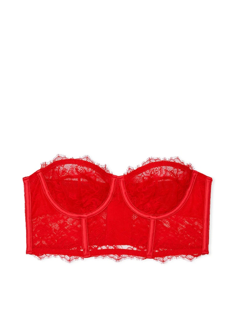 Victoria's Secret Lipstick Red Strapless Archive Lace Bra - Image 4 of 4 Victoria's Secret Lipstick Red Strapless Archive Lace Bra - Image 4 of 4
