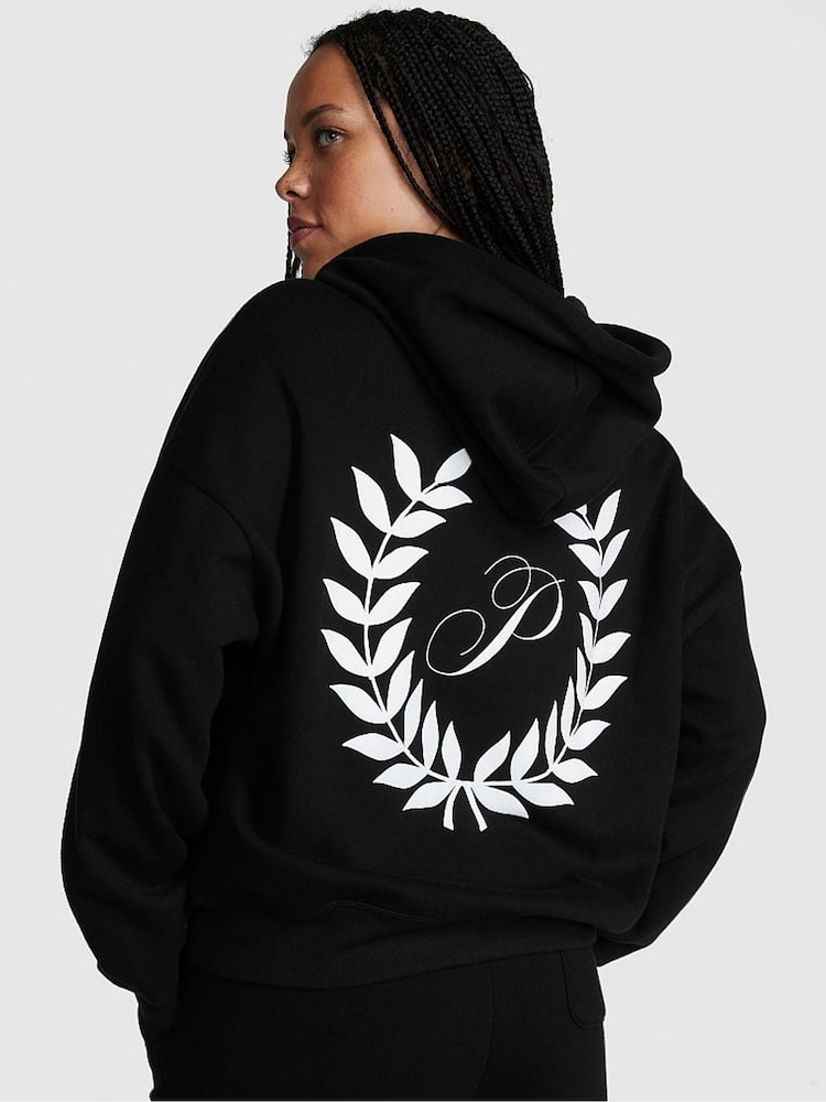 Victoria's Secret PINK Pure Black Zip Up Hoodie - Image 2 of 3