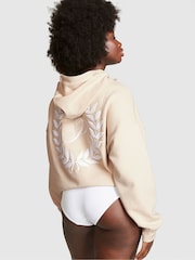 Victoria's Secret PINK Canvas Cream Zip Up Hoodie - Image 2 of 3