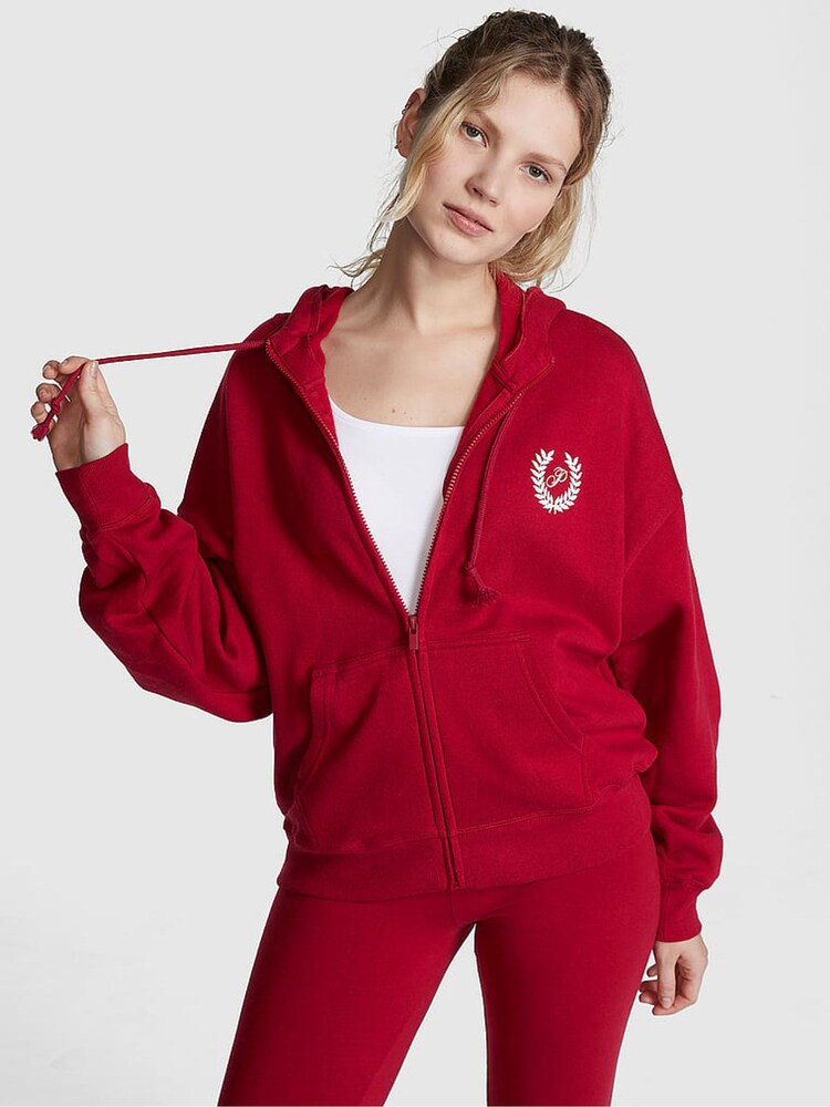 Victoria's Secret PINK Red Laquer Zip Up Hoodie - Image 1 of 4