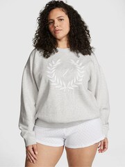 Victoria's Secret PINK Heather Stone Grey Fleece Sweatshirt - Image 1 of 3