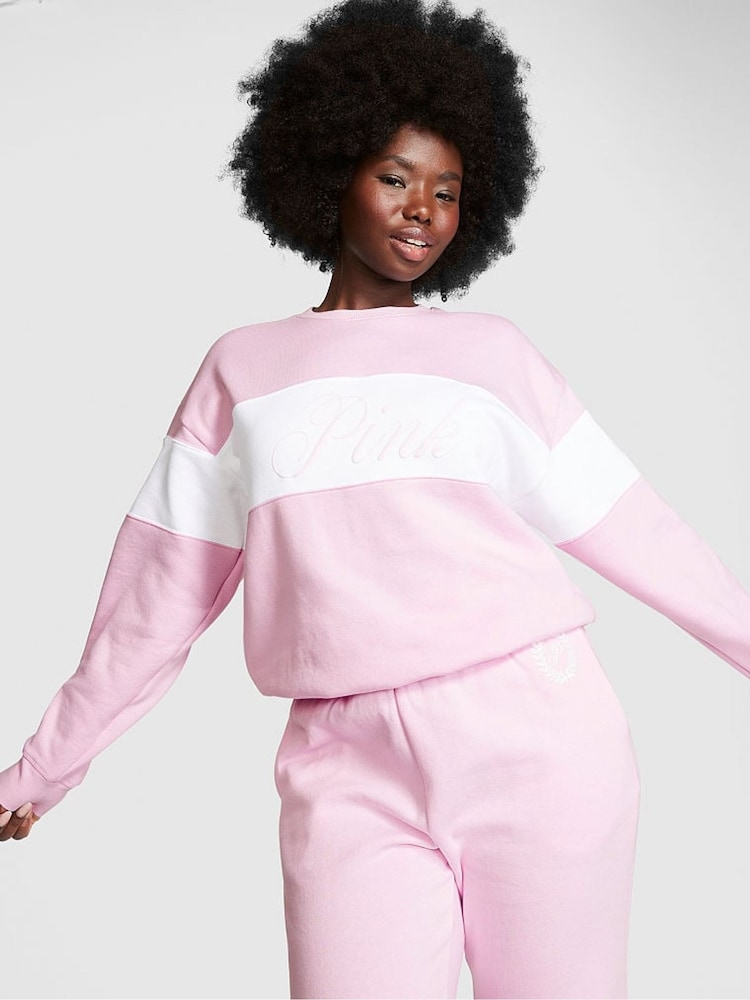 Victoria's Secret PINK Spring Orchid Pink Fleece Sweatshirt - Image 1 of 4