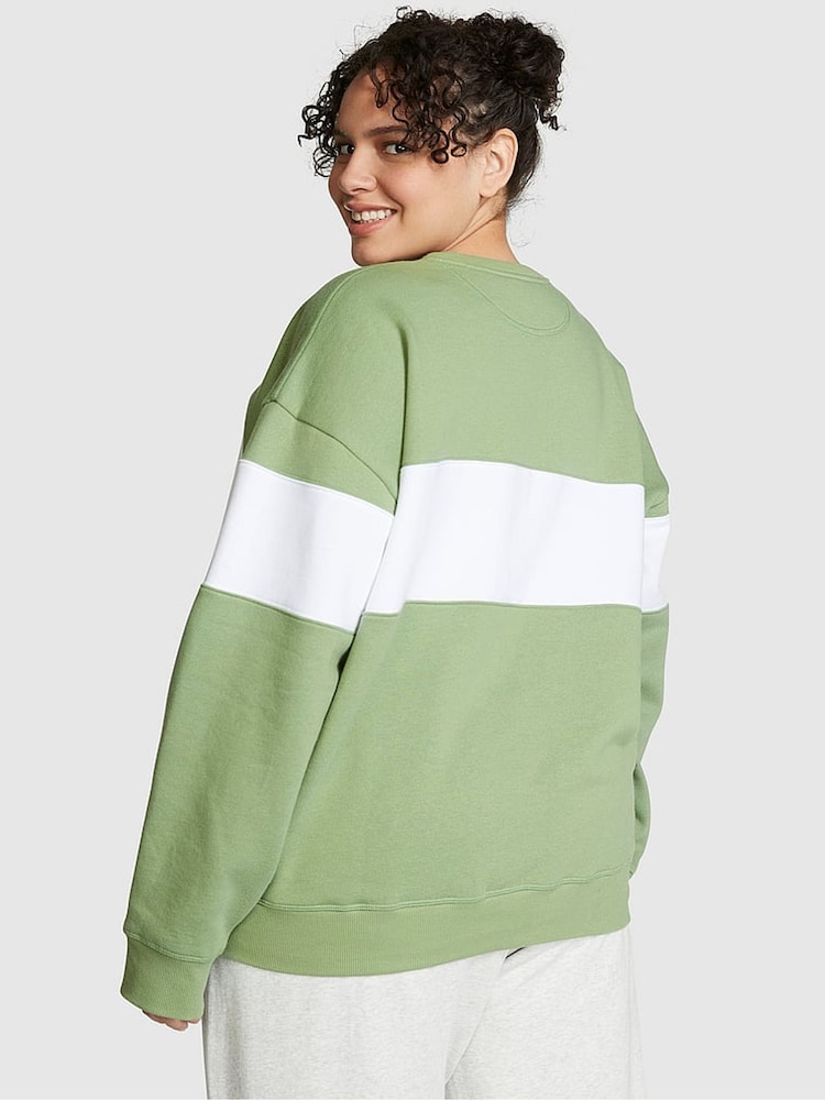 Victoria's Secret PINK Wild Grass Green Fleece Sweatshirt - Image 2 of 2 Victoria's Secret PINK Wild Grass Green Fleece Sweatshirt - Image 2 of 2