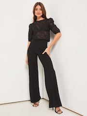 Lipsy Black Zebra Printed Short Puff Sleeve Top - Image 3 of 4