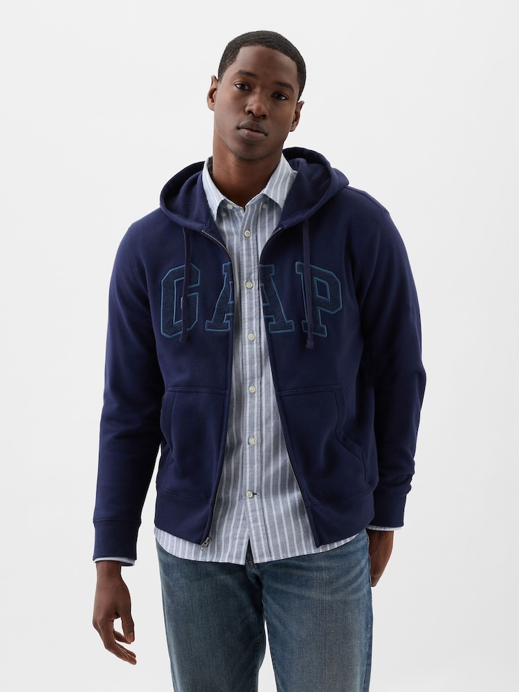 Gap Navy Blue Logo Zip Up Hoodie - Image 1 of 4
