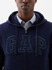 Gap Navy Blue Logo Zip Up Hoodie - Image 3 of 4