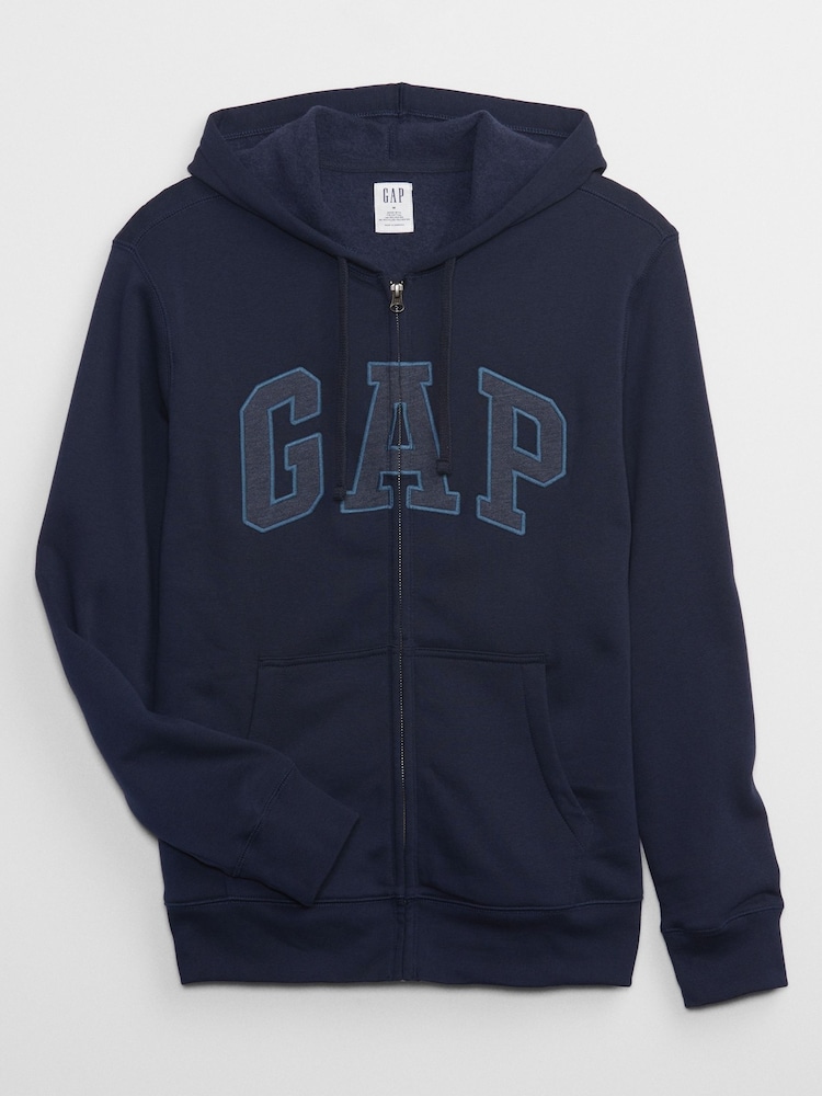 Gap Navy Blue Logo Zip Up Hoodie - Image 4 of 4