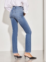 Lipsy Mid Blue Sculpt High Waist Straight Leg jeans - Image 2 of 4