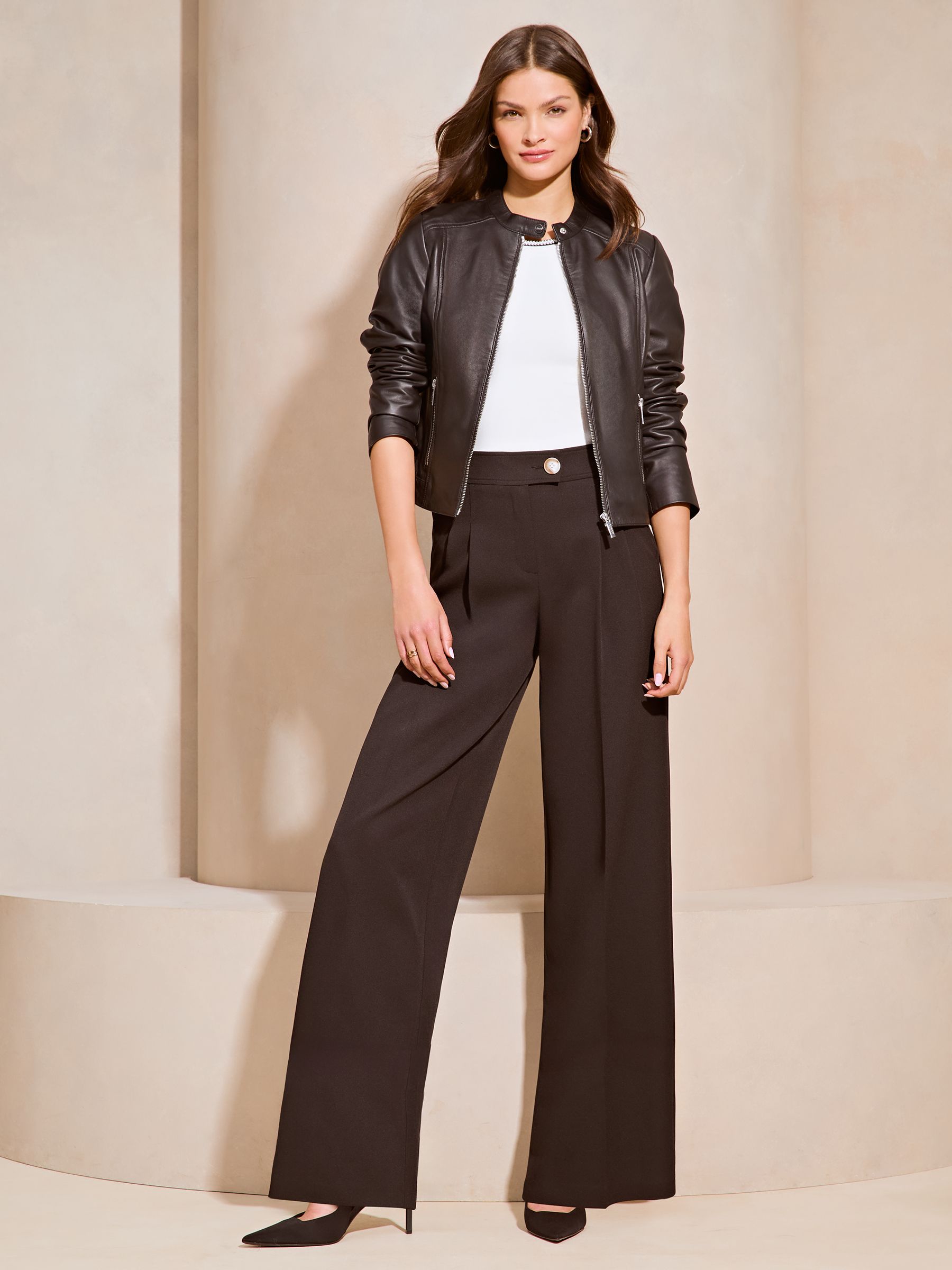 Buy Lipsy Black Collarless Leather Jacket from Next USA