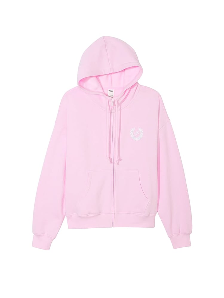 Victoria's Secret PINK Spring Orchid Pink Fleece Full Zip Hoodie - Image 3 of 3
