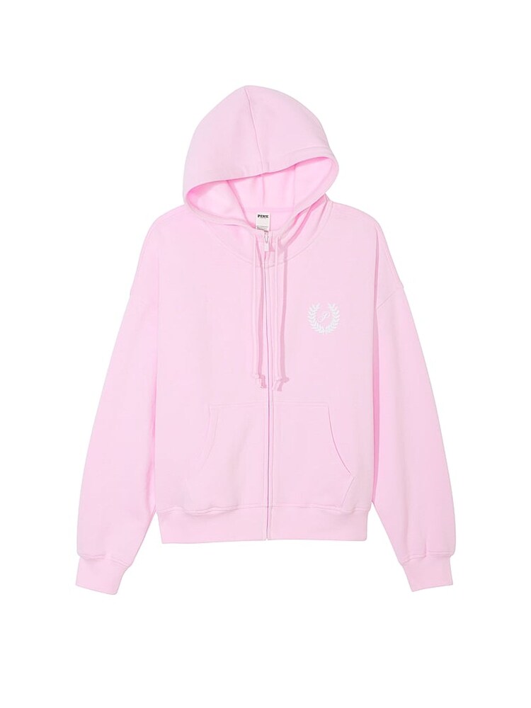 Victoria's Secret PINK Spring Orchid Pink Fleece Full Zip Hoodie - Image 3 of 3 Victoria's Secret PINK Spring Orchid Pink Fleece Full Zip Hoodie - Image 3 of 3
