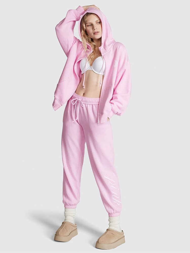 Victoria's Secret PINK Spring Orchid Pink Fleece Joggers - Image 1 of 3