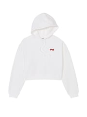 Victoria's Secret PINK Optic White Cropped Hoodie - Image 3 of 4