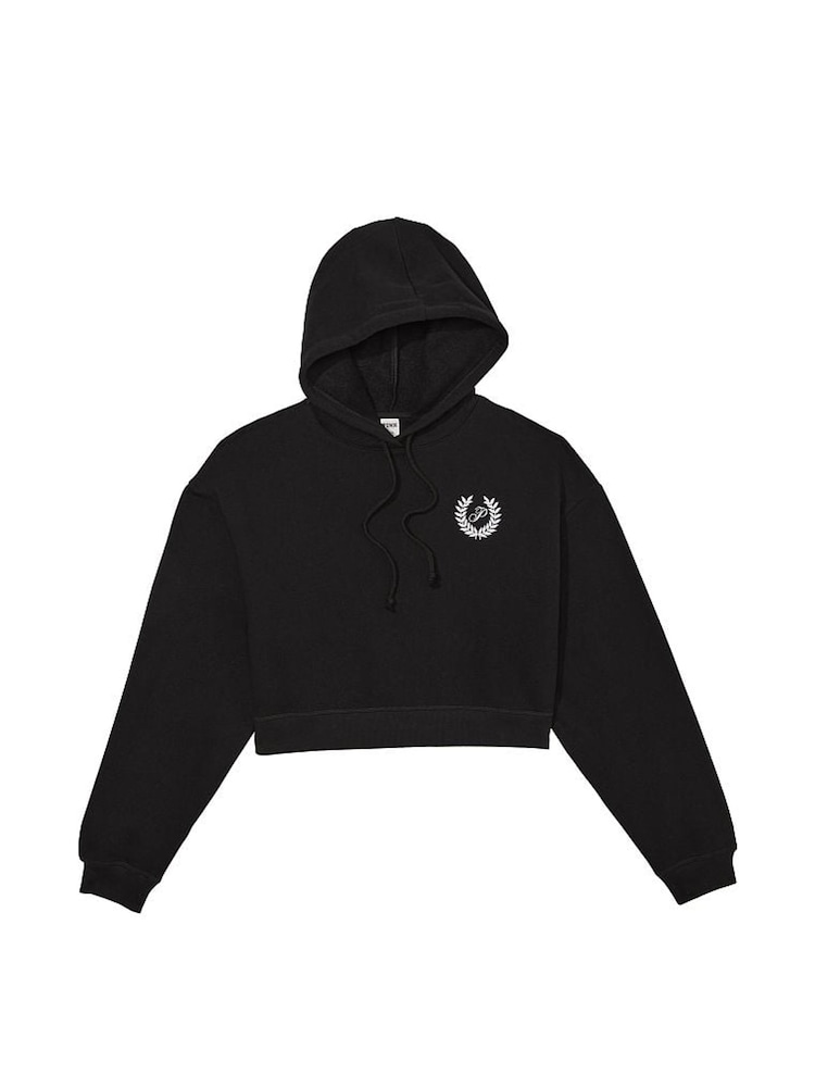 Victoria's Secret PINK Pure Black Cropped Hoodie - Image 3 of 3
