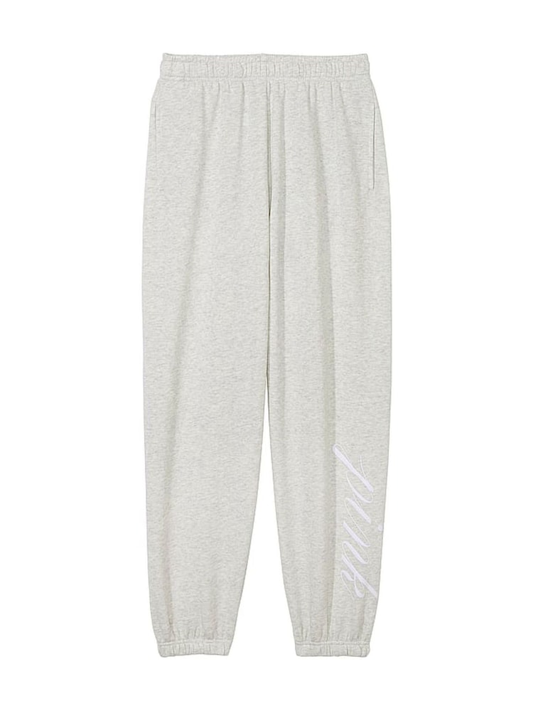 Victoria's Secret PINK Heather Stone Grey Fleece Joggers - Image 3 of 4