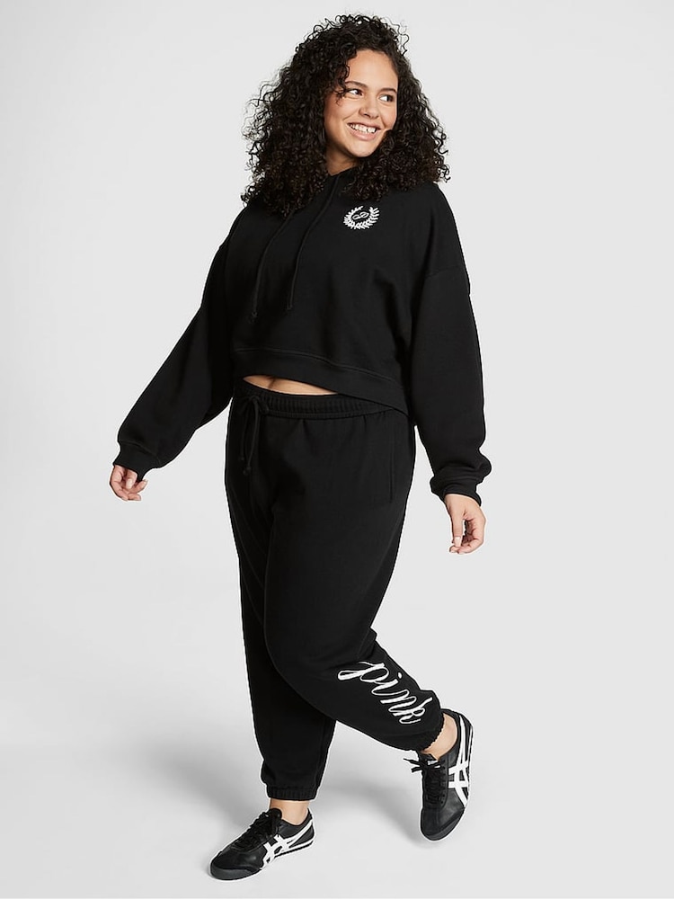 Victoria's Secret PINK Pure Black Fleece Joggers - Image 2 of 4