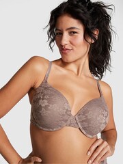 Victoria's Secret PINK Iced Coffee Brown Shine Strap Lace Lightly Lined Bra - Image 1 of 4
