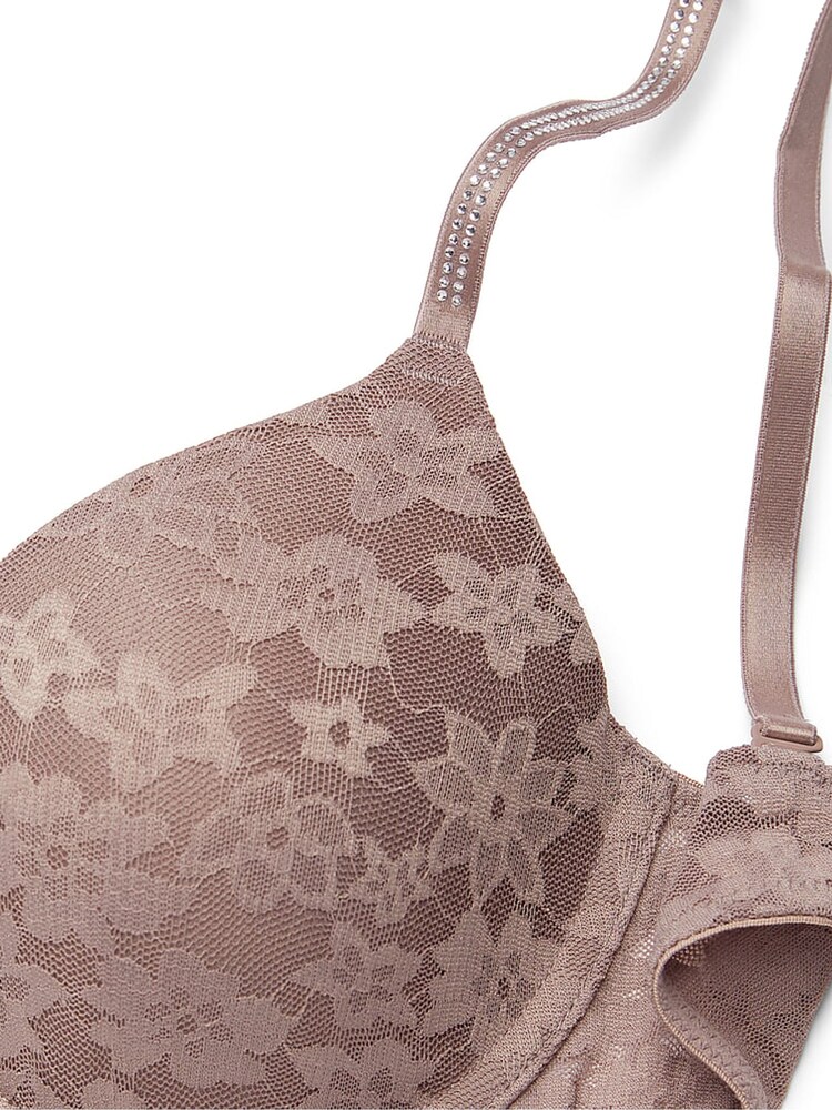 Victoria's Secret PINK Iced Coffee Brown Shine Strap Lace Lightly Lined Bra - Image 4 of 4