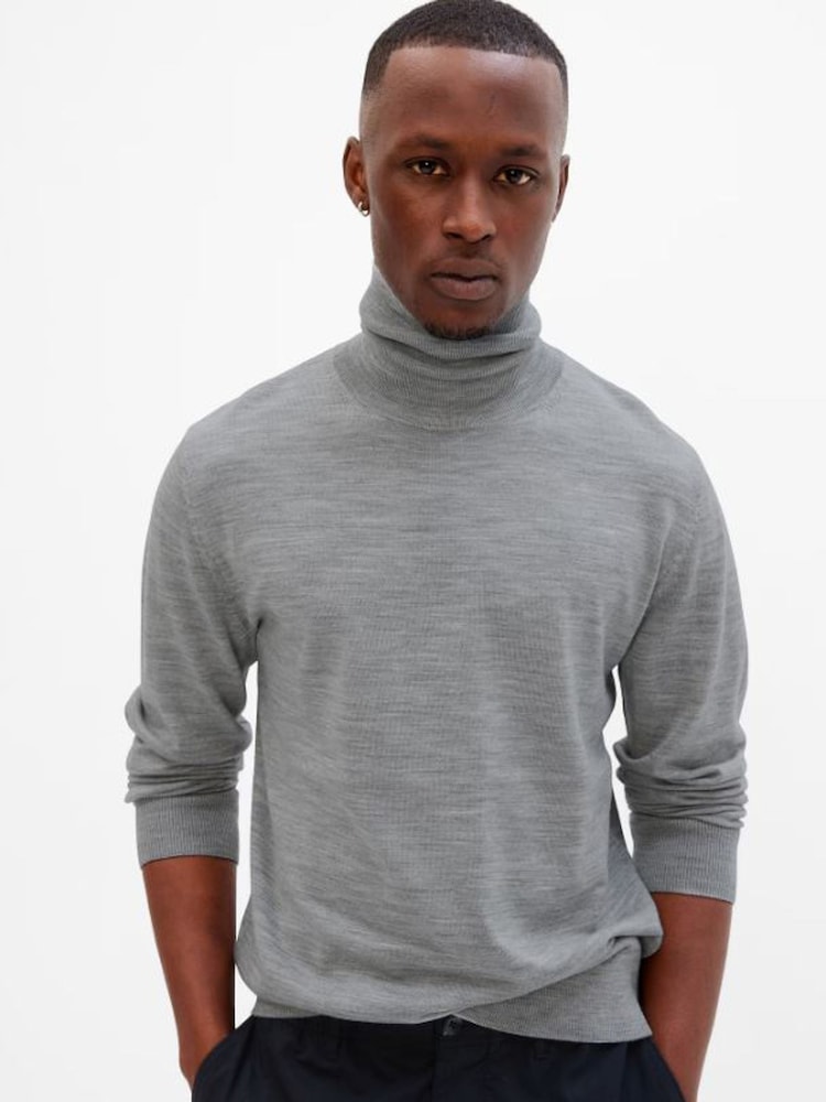 Gap Grey Merino Turtleneck Jumper - Image 1 of 1 Gap Grey Merino Turtleneck Jumper - Image 1 of 1