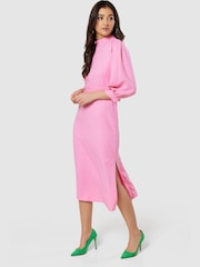 Closet Pink Midi Puff Sleeve Dress - Image 3 of 5