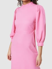 Closet Pink Midi Puff Sleeve Dress - Image 4 of 5