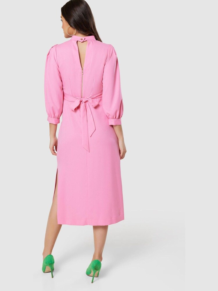 Closet Pink Midi Puff Sleeve Dress - Image 5 of 5 Closet Pink Midi Puff Sleeve Dress - Image 5 of 5