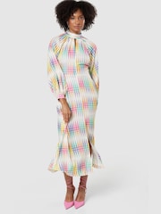 Closet Cream Multi High Neck Dress - Image 2 of 5