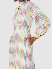 Closet Cream Multi High Neck Dress - Image 4 of 5
