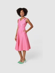 Closet Pink V Neck Full Skirt Dress - Image 3 of 5