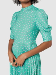 Closet Turquoise Green Pleated Dress - Image 4 of 5