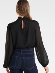Forever New Black Heidi High Neck Blouse - Image 4 of 4